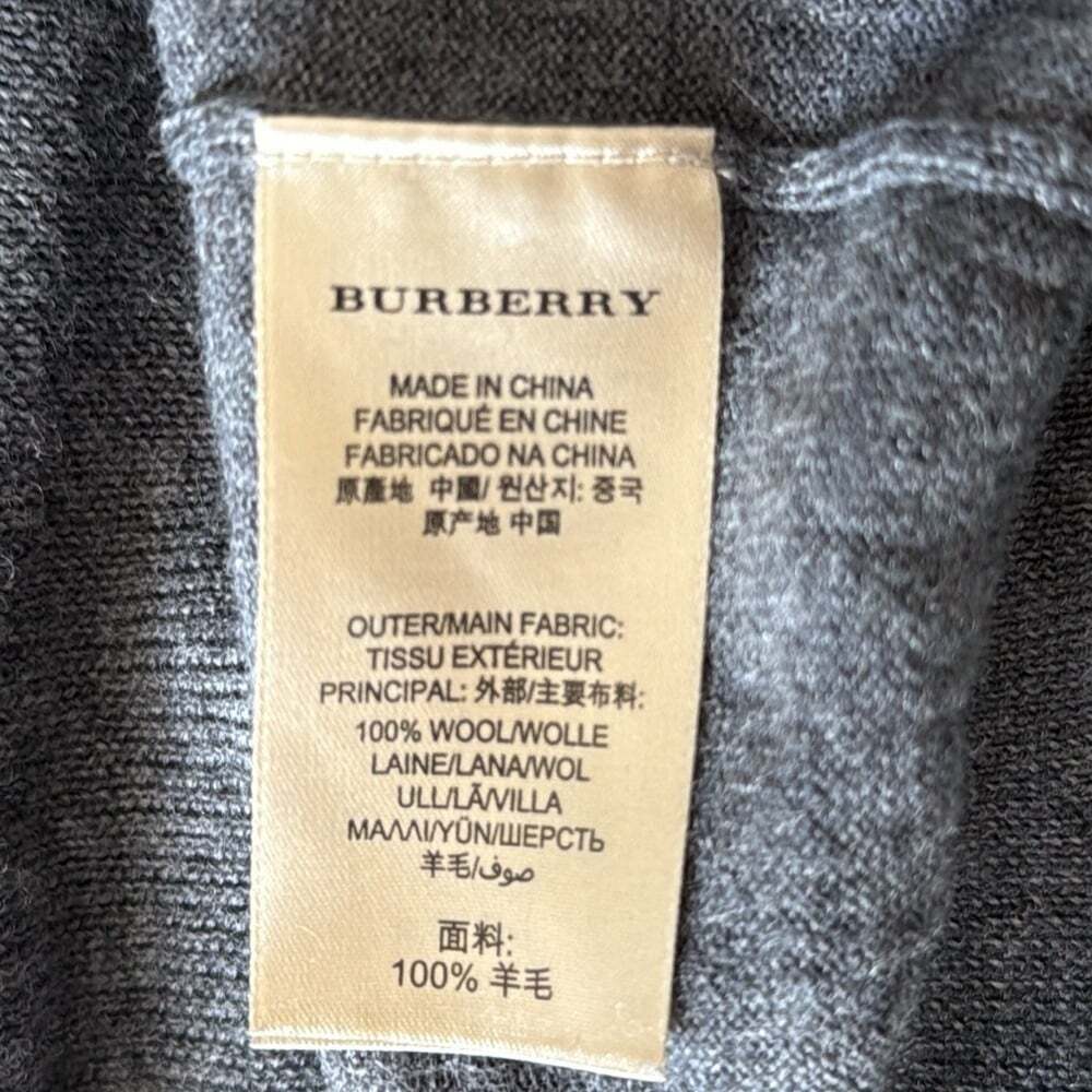 Burberry Brit Men's 100% Wool V-Neck Sweater Dark Gray Size XL - Picture 7 of 10